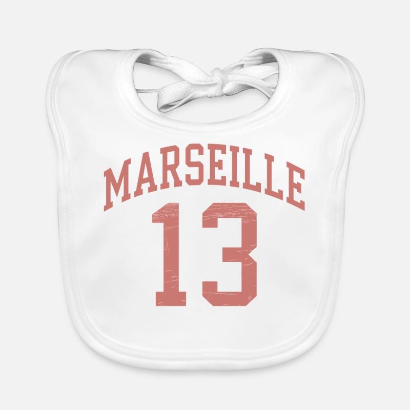 Marseille 13 - Bavoir bio Bébé - blanc