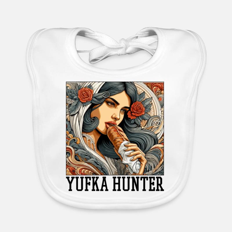 Cadeau Yufka Hunter Kebab - Bavoir bio Bébé - blanc