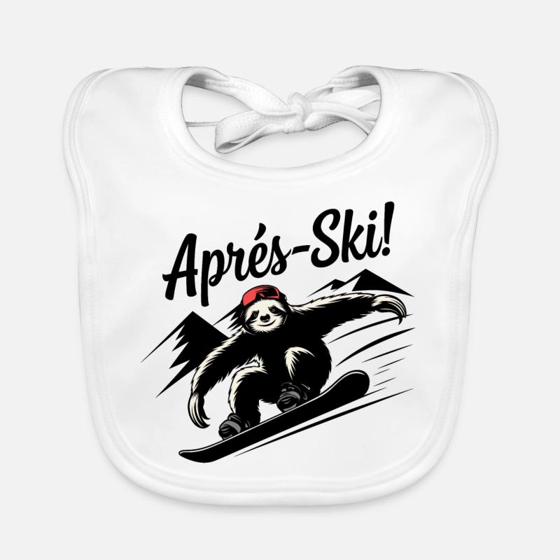 Sloth Sloth Snowboard Après-Ski Bavoir bio Bébé