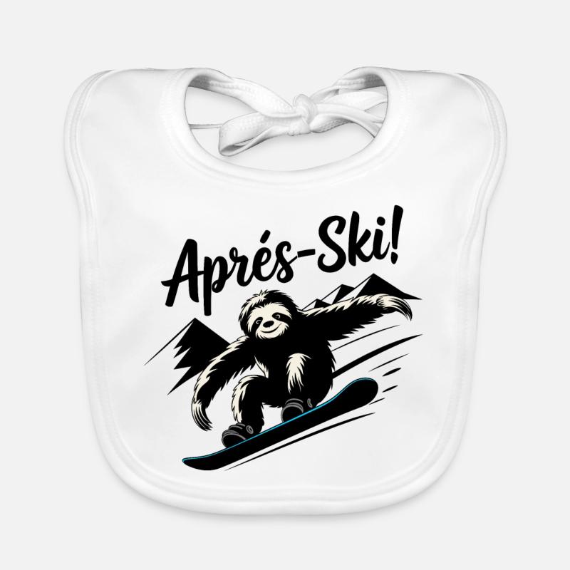Sloth Sloth Snowboard Après-Ski Bavoir bio Bébé