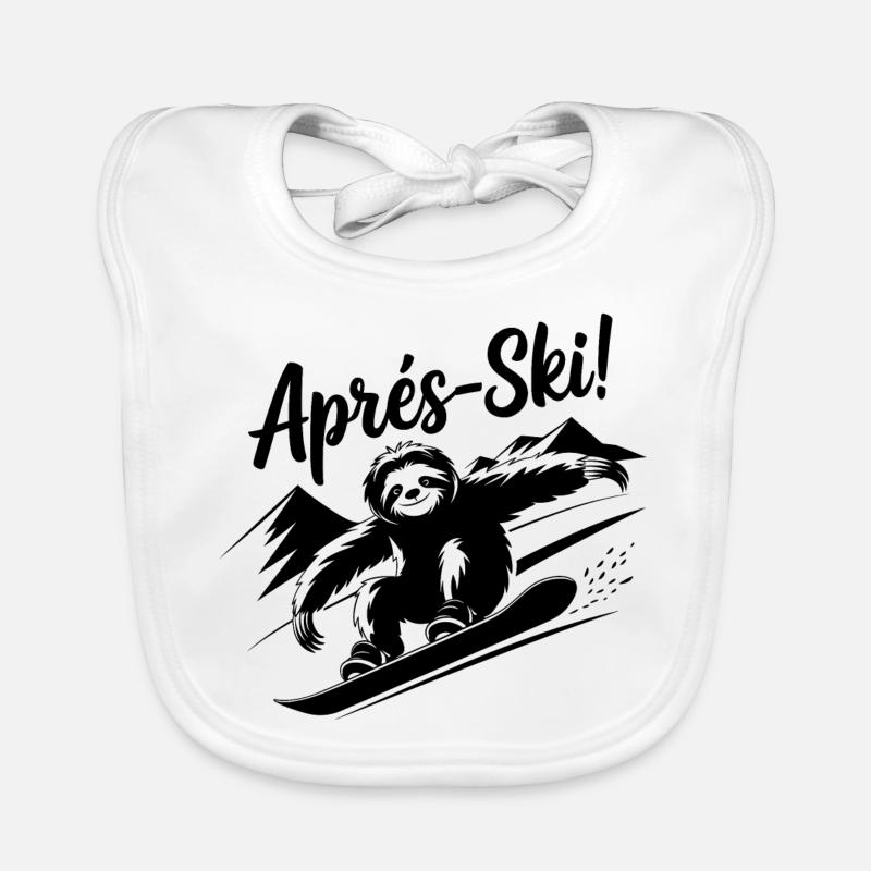 Sloth Sloth Snowboard Après-Ski Bavoir bio Bébé