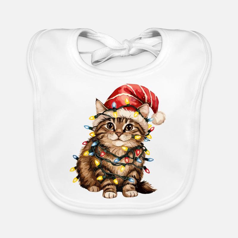 Weihnachts Katze Baby Bio-Lätzchen