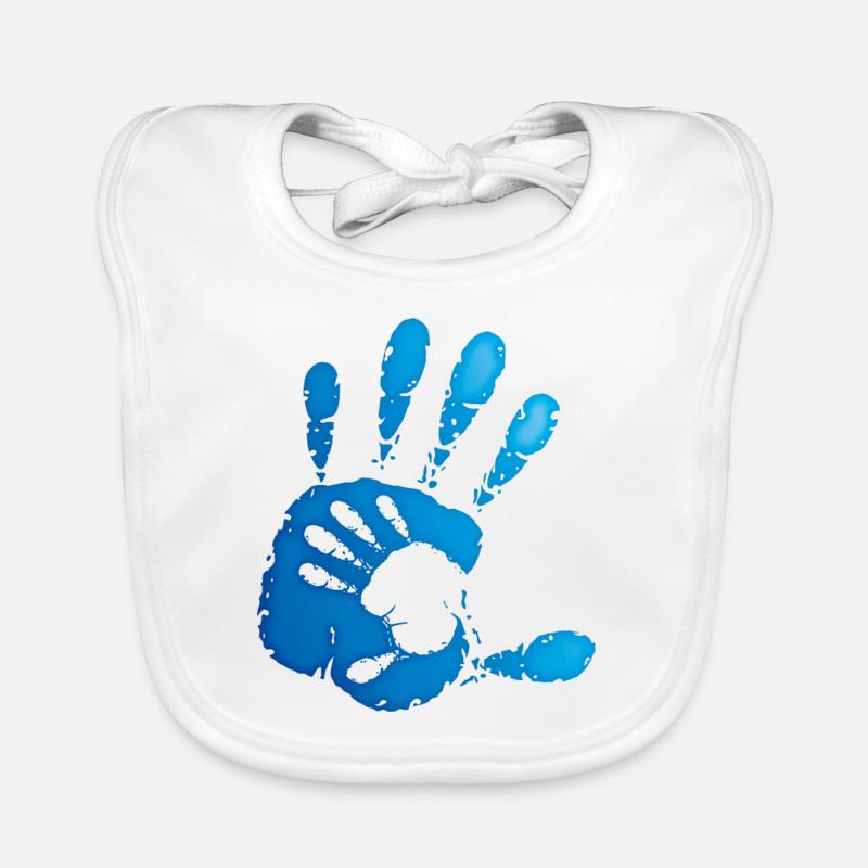 HANDS - BLUE Organic Baby Bibs