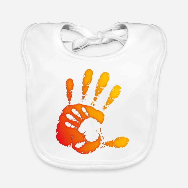 HANDS - ORANGE Organic Baby Bibs