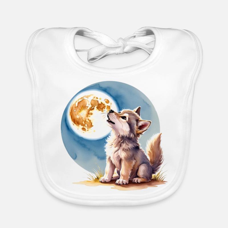 Bébé loup - Bavoir bio Bébé - blanc