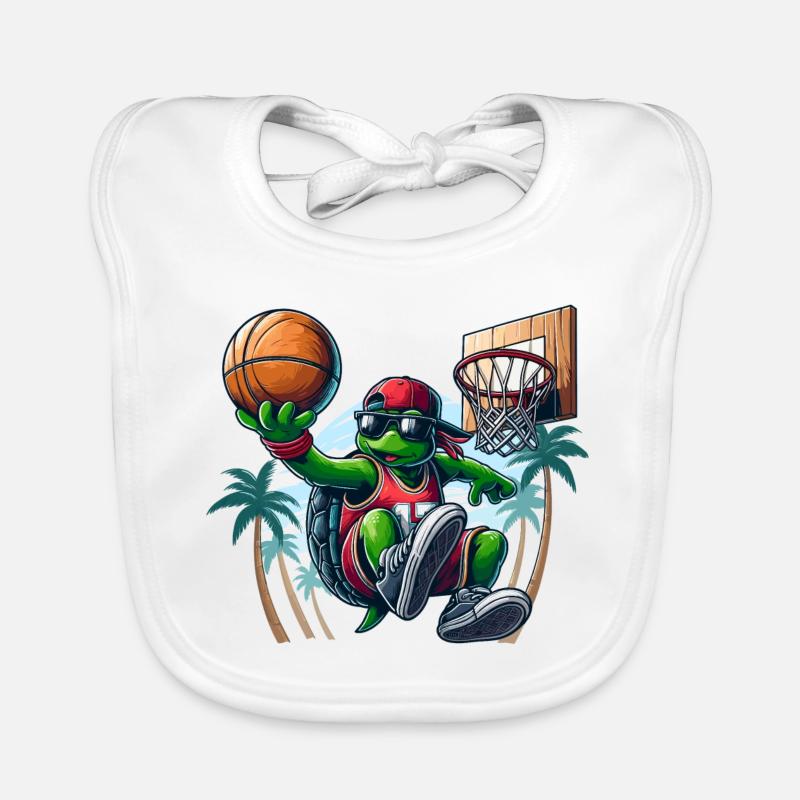 Basketball Schildkröte Dunking cool Geschenk Baby Bio-Lätzchen