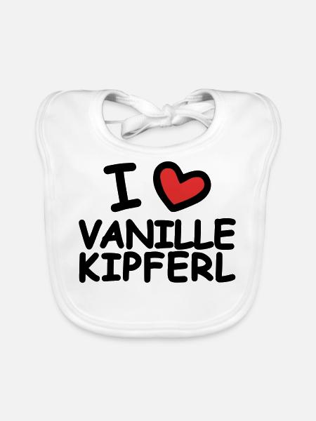 I Love Vanillekipferl - Baby Bio-Lätzchen - Weiß - Vorne