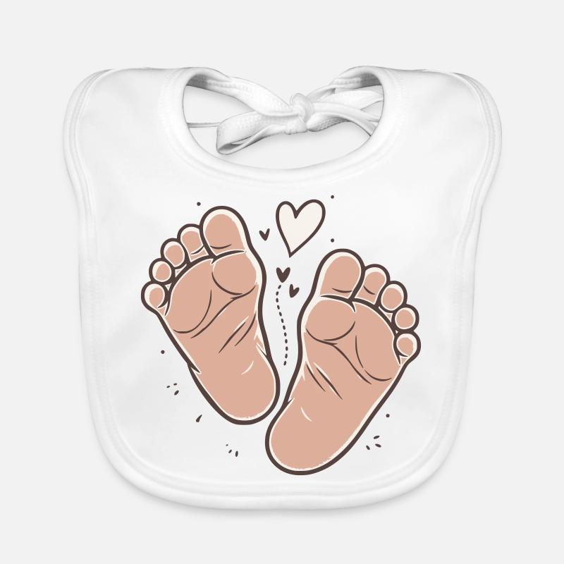Mignons Pieds de Bébé Pieds de Bébé Bavoir bio Bébé