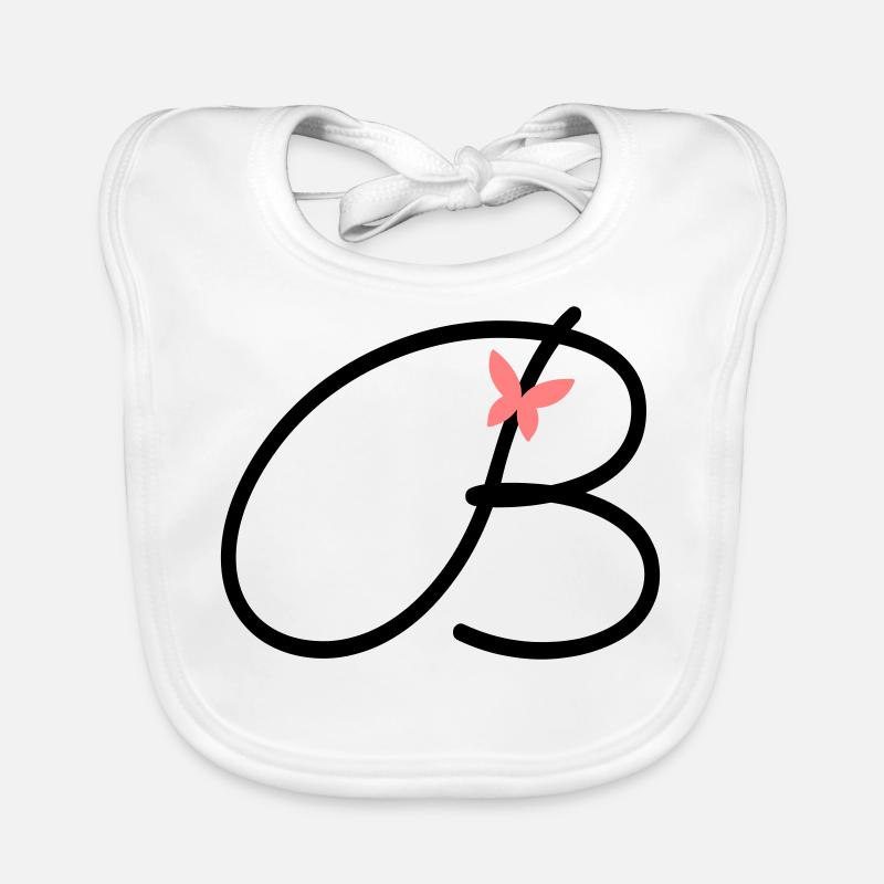 Buchstabe B Anfangsbuchstabe Schmetterling Baby Bio-Lätzchen