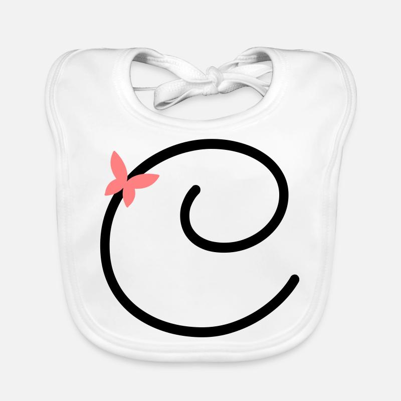 Letter C Butterfly Letter Organic Baby Bibs