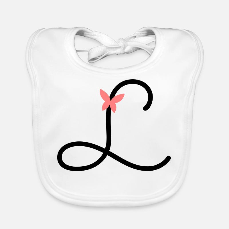 Letter L Butterfly Letter Organic Baby Bibs