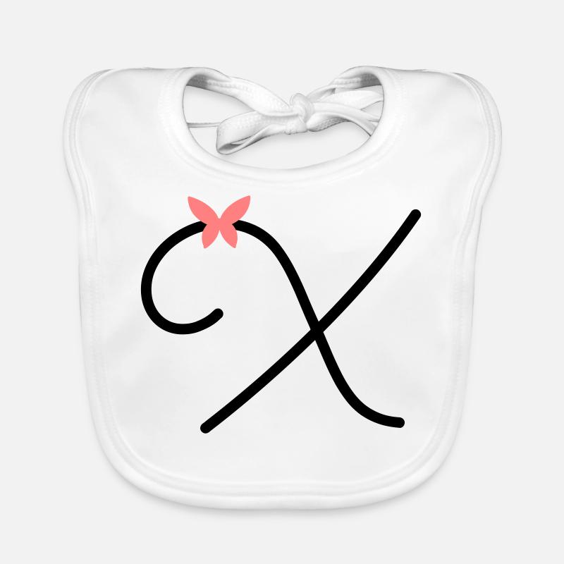 Letter X Butterfly Letter Organic Baby Bibs