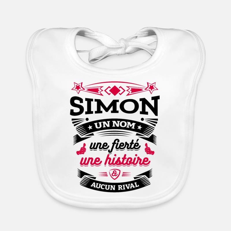 SIMON UN NOM UNE FIERTÉ AUCUN RIVAL Bavoir bio Bébé