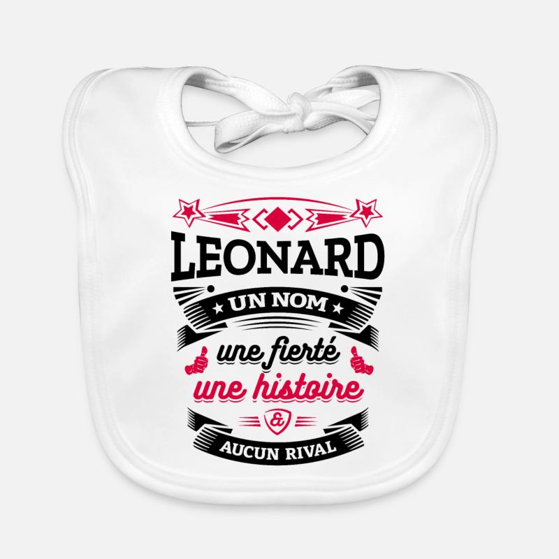 LEONARD UN NOM UNE FIERTÉ AUCUN RIVAL Bavoir bio Bébé