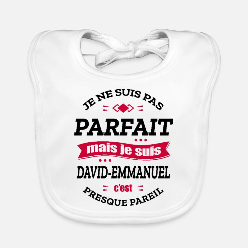 DAVID-EMMANUEL PARFAIT - PRENOM DAVID-EMMANUEL Bavoir bio Bébé