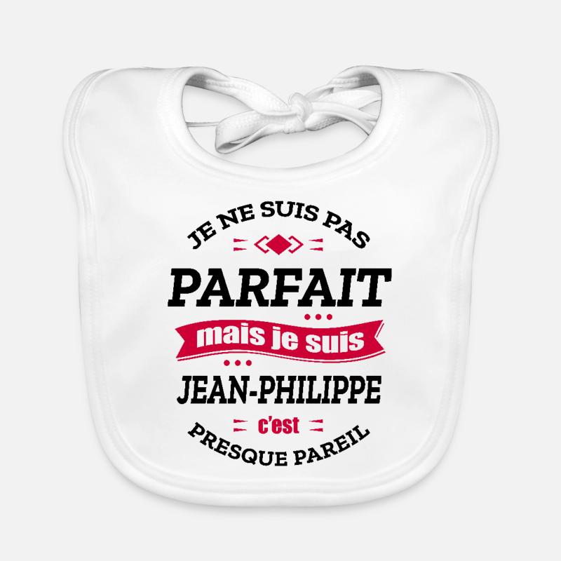 JEAN-PHILIPPE PARFAIT - PRENOM JEAN-PHILIPPE - Bavoir bio Bébé - blanc