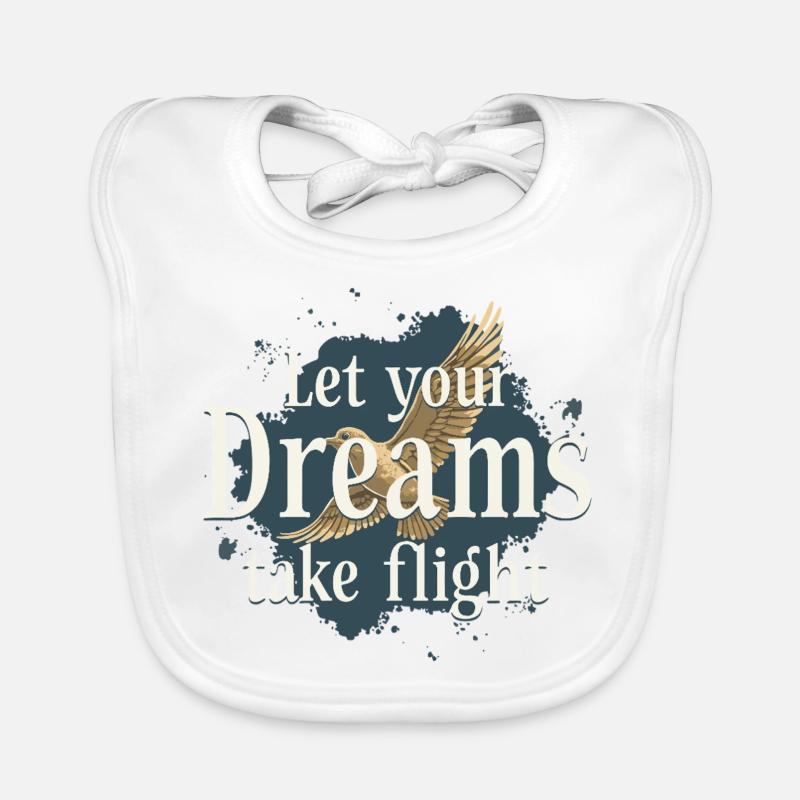 Let Your Dreams Take Flight Seagull Bird Organic Baby Bibs