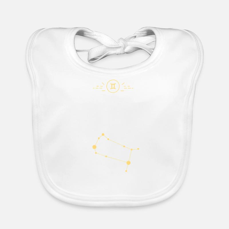 Signe astro gémeaux - Bavoir bio Bébé - blanc