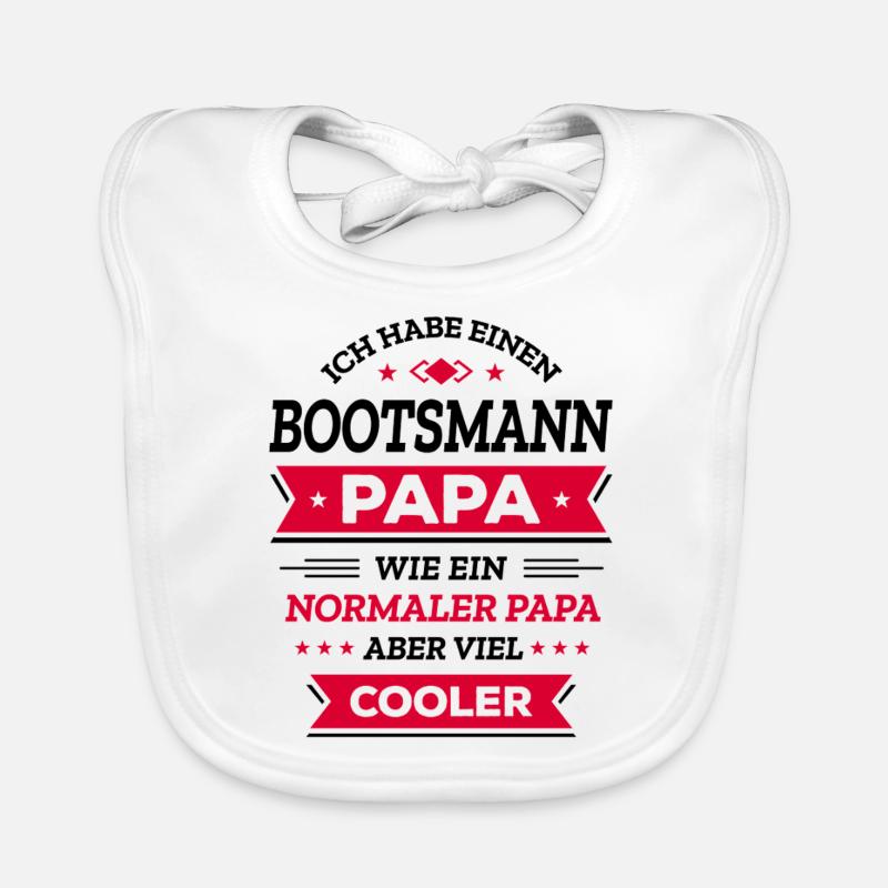 BOOTSMANN PAPA - COOLER ALS NORMAL, MARITIME HELD Baby Bio-Lätzchen