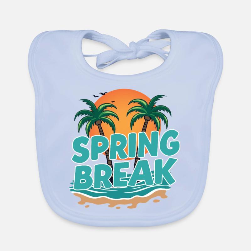 Spring Break Palm Trees Beach Organic Baby Bibs