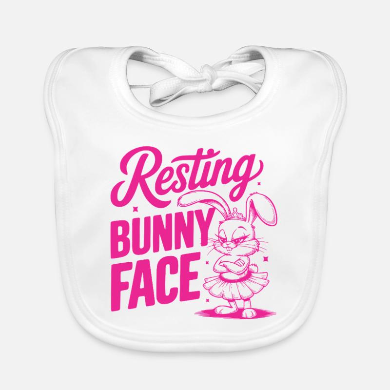 Visage de lapin au repos Bavoir bio Bébé