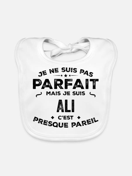Ali – A Funny and Proud First Name, Legend - Organic Baby Bibs - white - Front