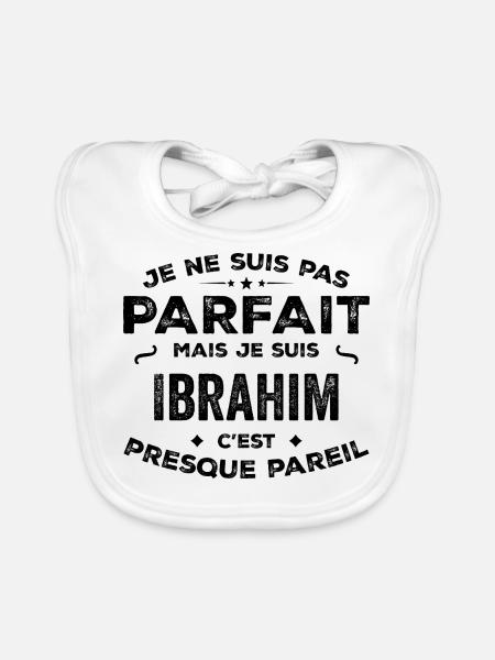 Ibrahim – ein lustiger und stolzer Vorname, Legende - Baby Bio-Lätzchen - Weiß - Vorne