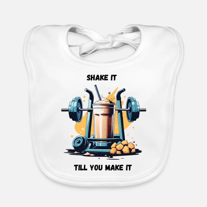 Shake It Till You Make It – Proteinshake Gym Desig Organic Baby Bibs