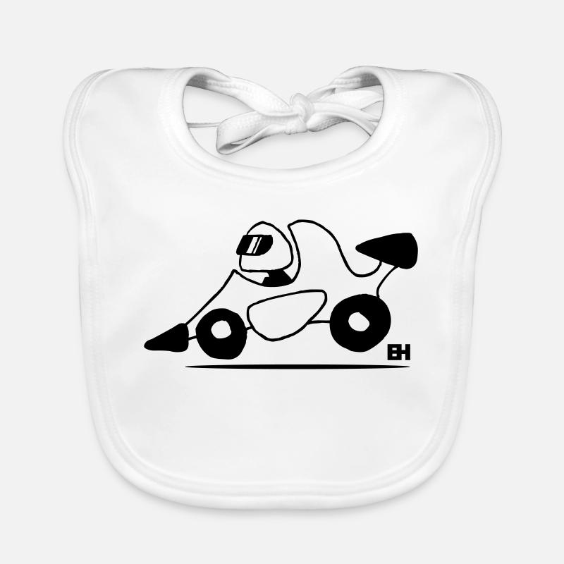 voiture de course - Bavoir bio Bébé - blanc