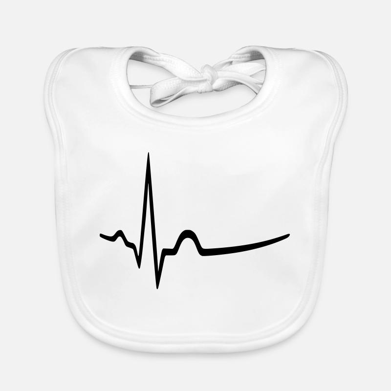ECG - rythme sinusal - médecin - Bavoir bio Bébé - blanc