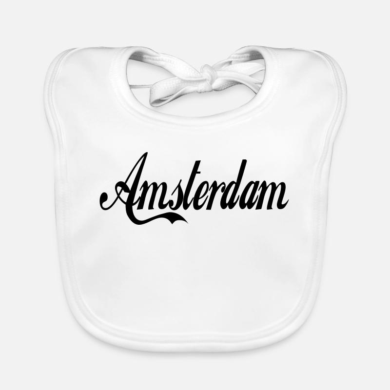 Amsterdam - couleur personnalisable - Bavoir bio Bébé - blanc