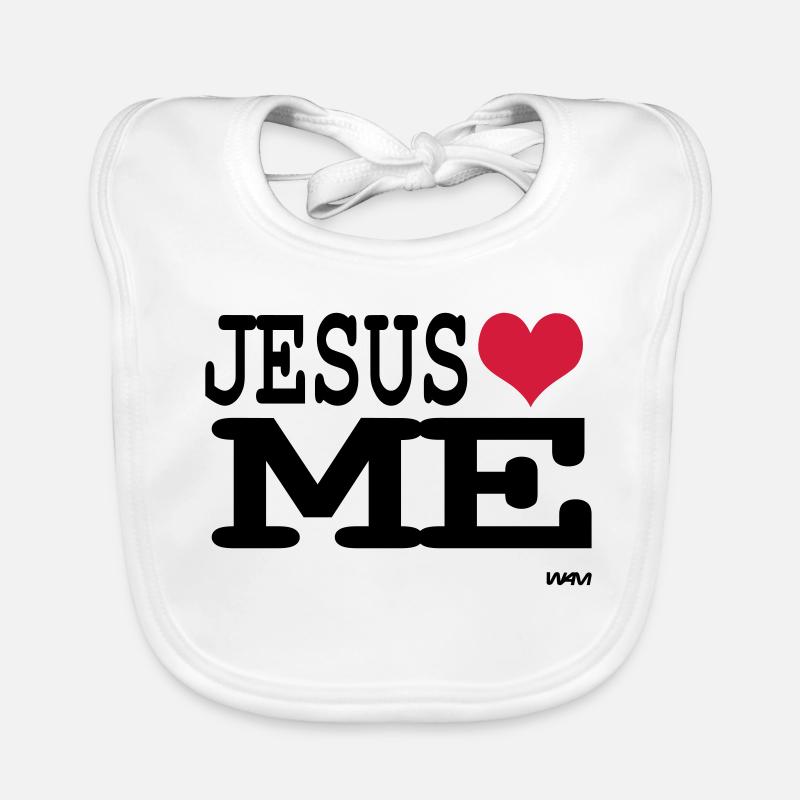 jesus loves me - Baby Bio-Lätzchen - Weiß