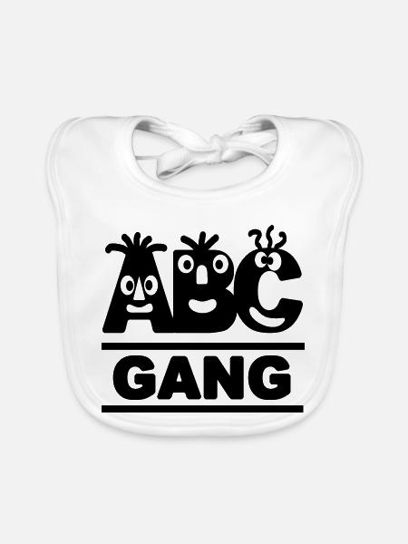 lustige ABC-GANG - Baby Bio-Lätzchen - Weiß