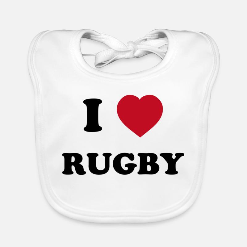 I Love Rugby Bavoir bio Bébé