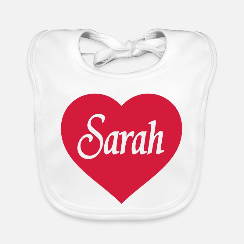 Herz "Sarah" - Baby Bio-Lätzchen - Weiß
