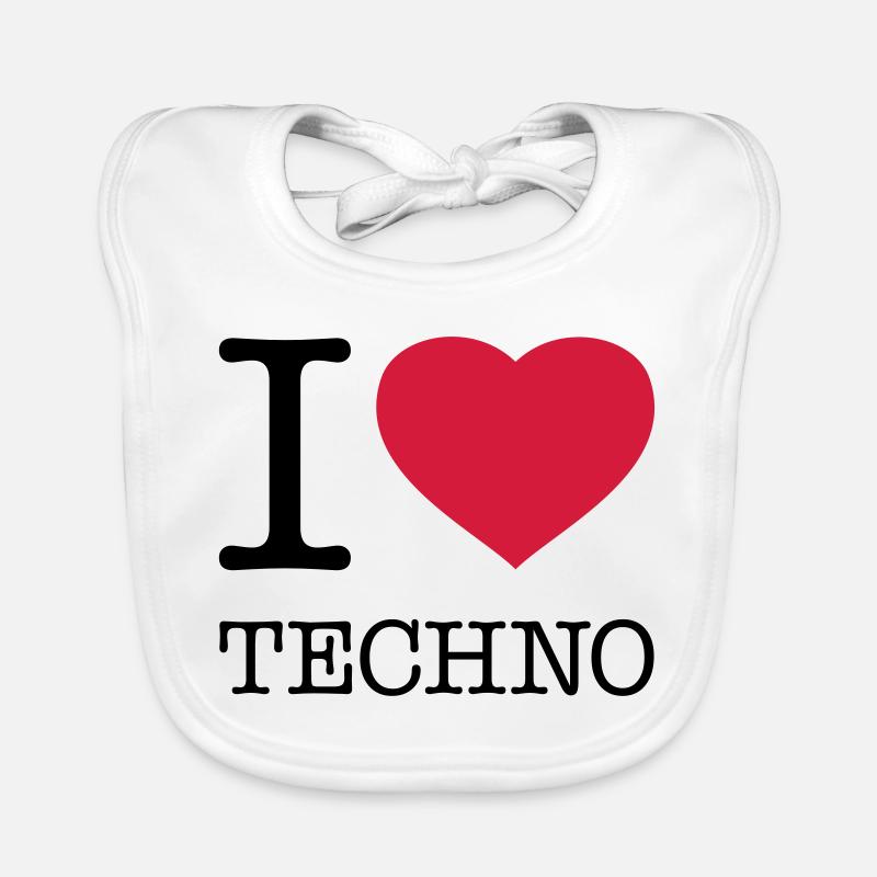 J’ADORE LA TECHNO Bavoir bio Bébé