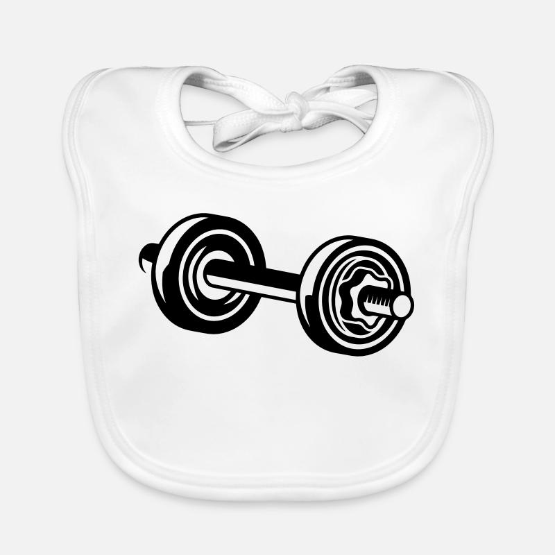 A dumbbell for training Organic Baby Bibs