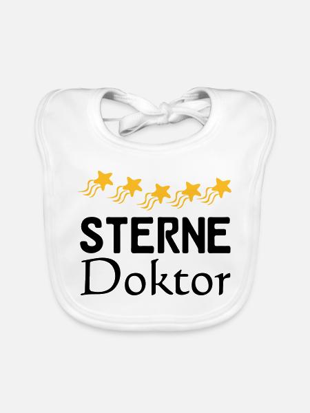 Sterne Doktor Geschenk - Baby Bio-Lätzchen - Weiß - Vorne