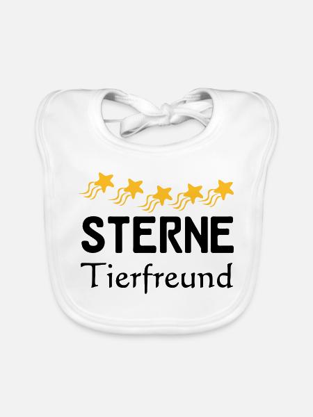 Sterne Tierfreund Geschenk - Baby Bio-Lätzchen - Weiß - Vorne