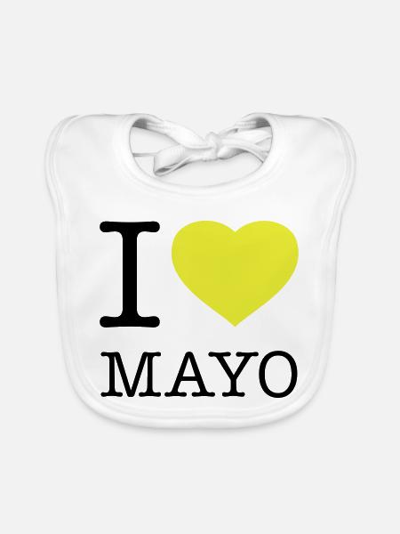 I LOVE MAYONNAISE Mayo - Organic Baby Bibs - white - Front