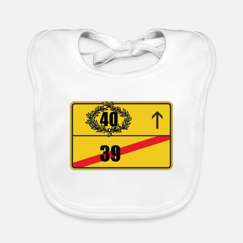 Ortsschild 40. Geburtstag Geschenk Baby Bio-Lätzchen