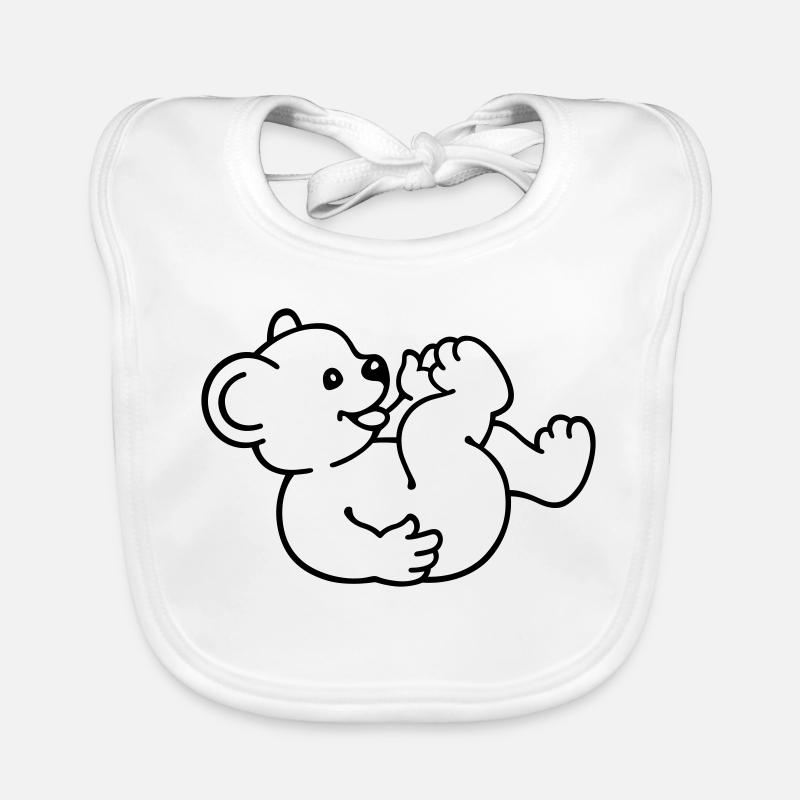 Little Bear (rd) - Baby Bio-Lätzchen - Weiß