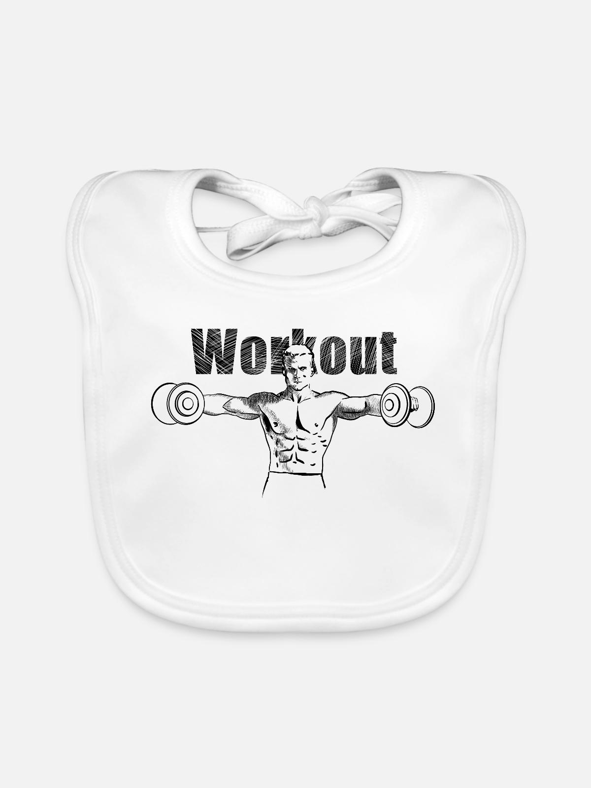 Workout - Baby Bio-Lätzchen - Weiß - Vorne