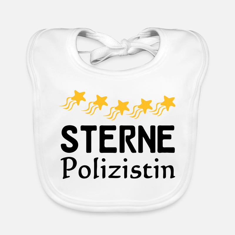 Sterne Polizistin Geschenk - Baby Bio-Lätzchen - Weiß