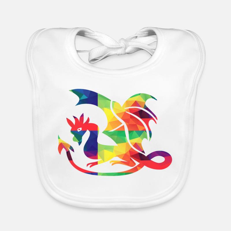 Bunter Drache Baby Bio-Lätzchen