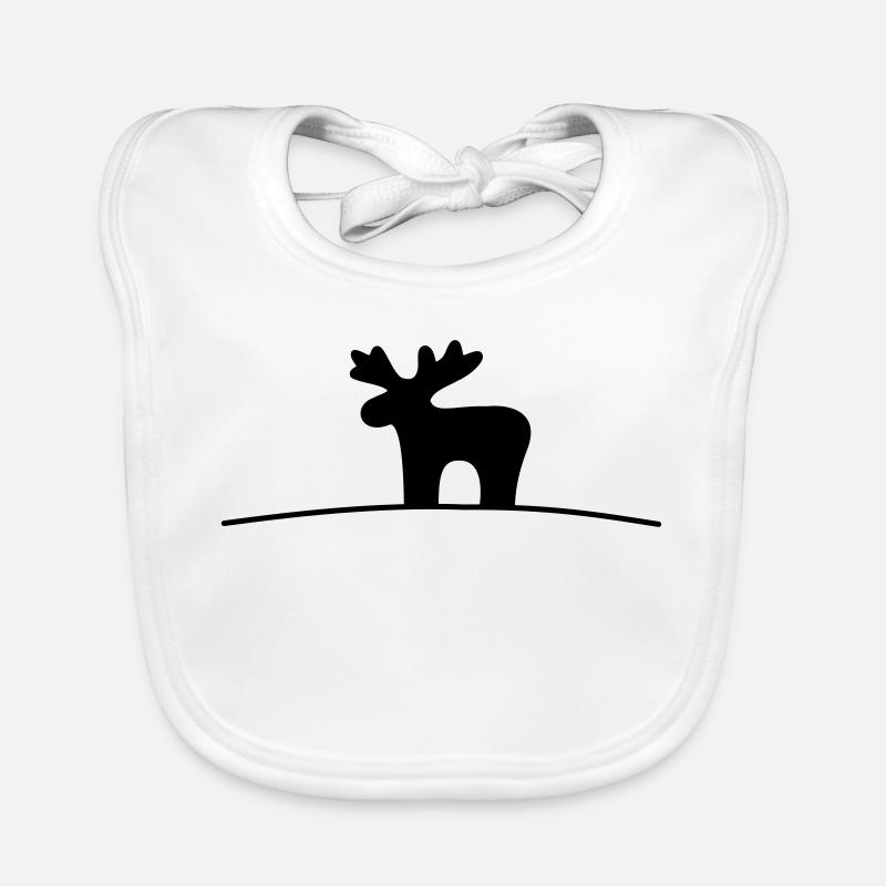 Moose silhouette gift idea Christmas Organic Baby Bibs
