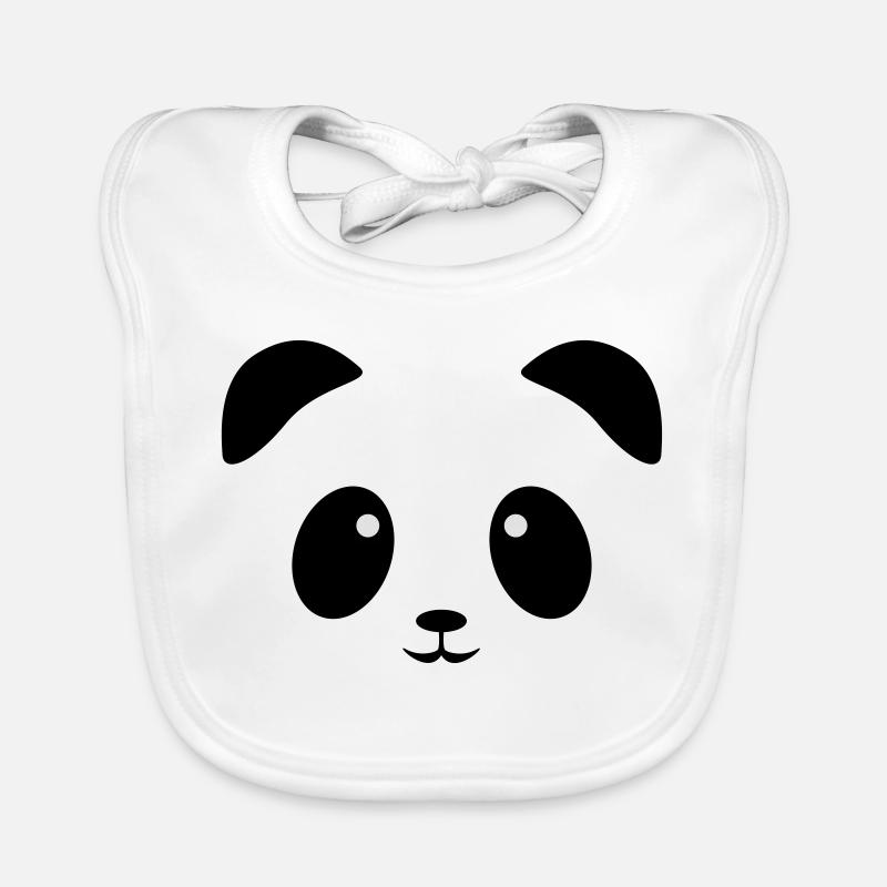 Panda Gesicht - Baby Bio-Lätzchen - Weiß