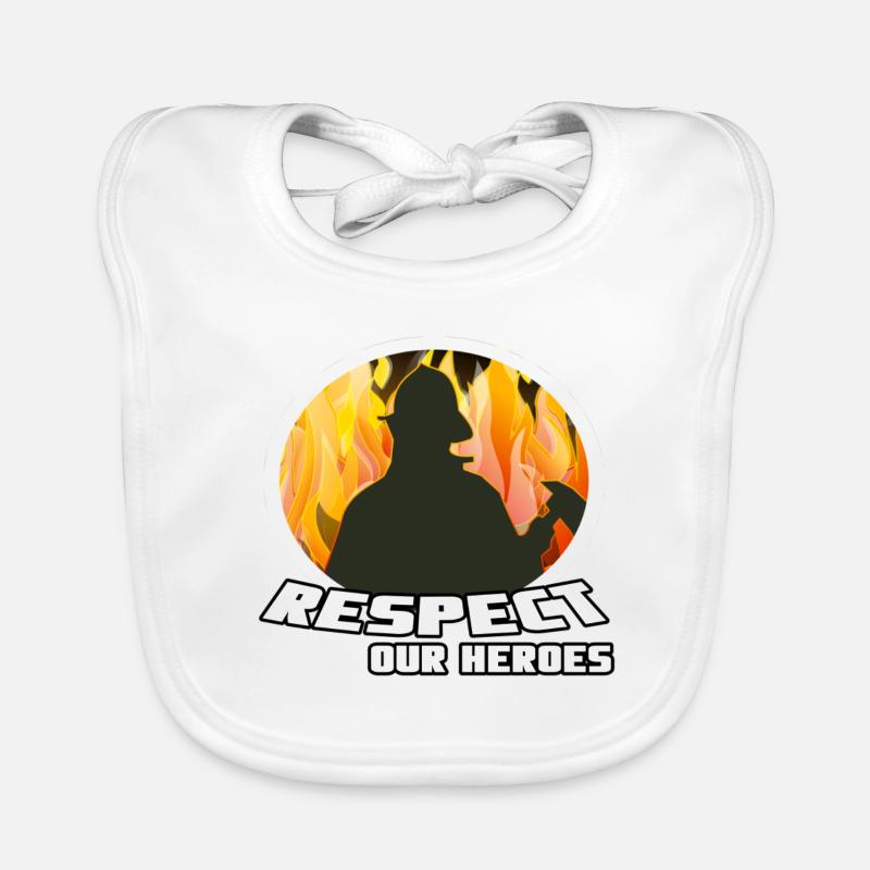 Respect pompier héros Bavoir bio Bébé