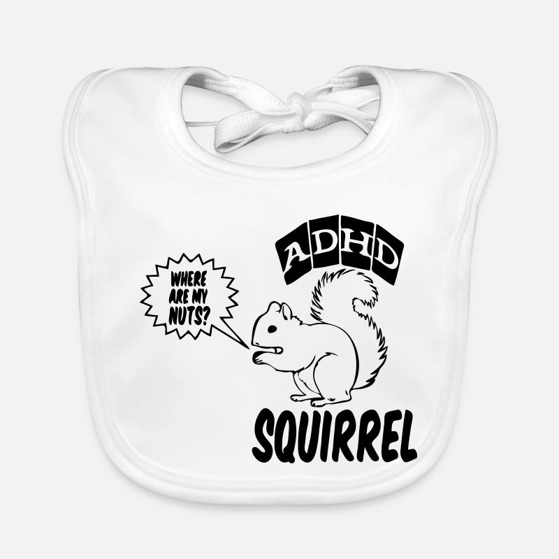 ADHD Squirrel ADHS Spruch Geschenk Baby Bio-Lätzchen
