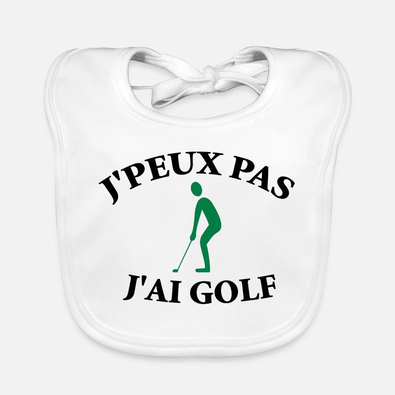 Je ne peux pas, j’ai golf. Bavoir bio Bébé